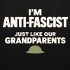 I'm anti-fascist just like our grandparents text with small army helmet on organic cotton T-shirt