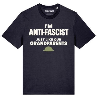 I'm anti-fascist (just like our grandparents) T-shirt in French Navy