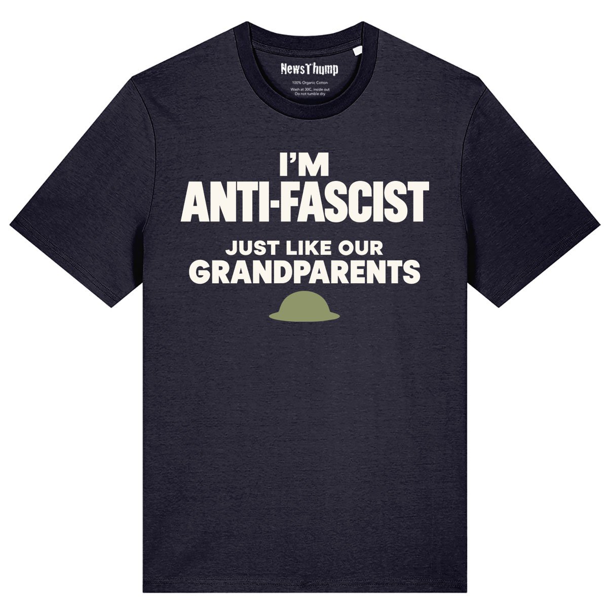 I'm anti-fascist (just like our grandparents) T-shirt in French Navy