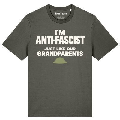 I'm anti-fascist (just like our grandparents) T-shirt in Khaki