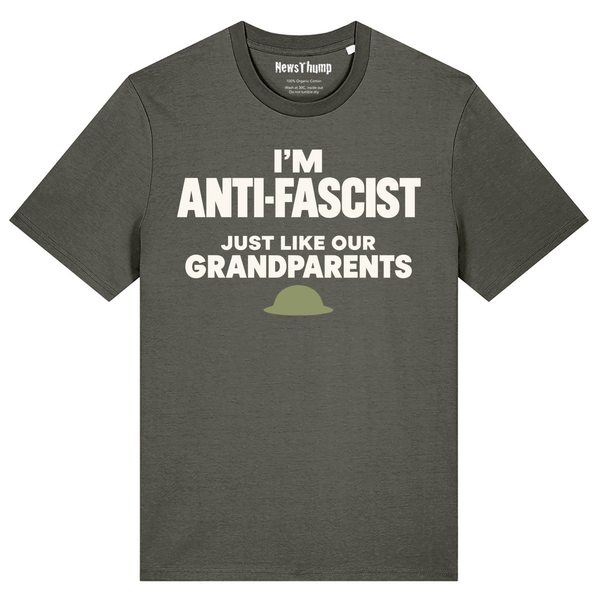 I'm anti-fascist (just like our grandparents) T-shirt in Khaki